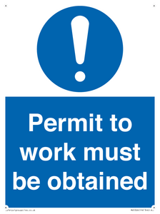 Permit to work must be obtained